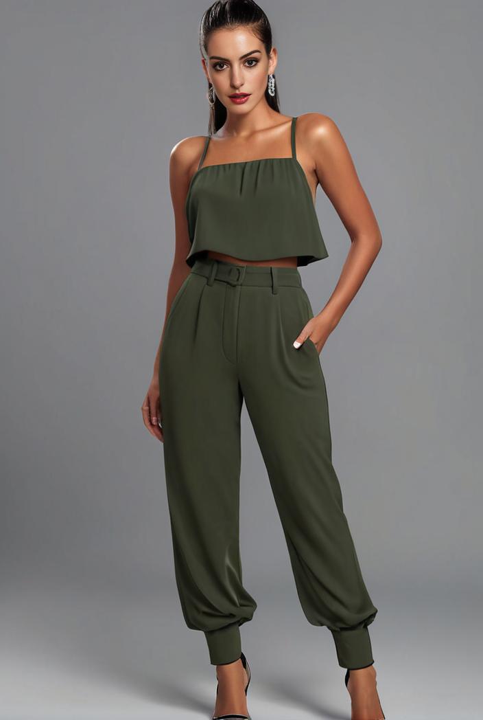 stylish sleeveless jumpsuit with tie waist and flap pockets for women 134322