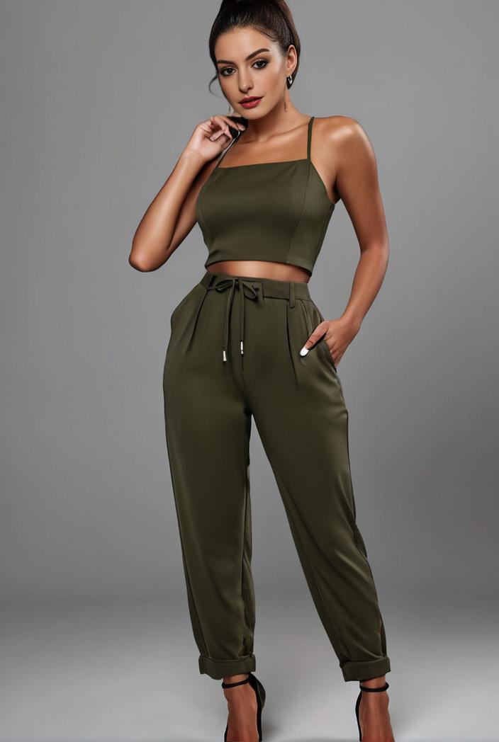 stylish sleeveless jumpsuit with tie waist and flap pockets for women 134324