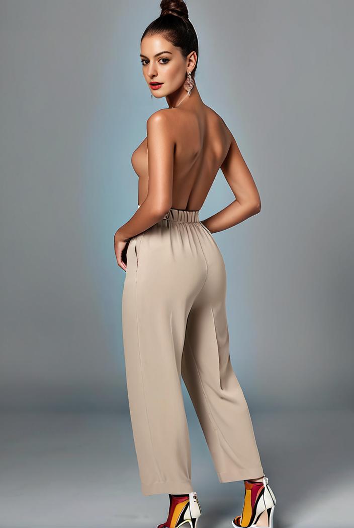 stylish sleeveless jumpsuit with tie waist and flap pockets for women 134325
