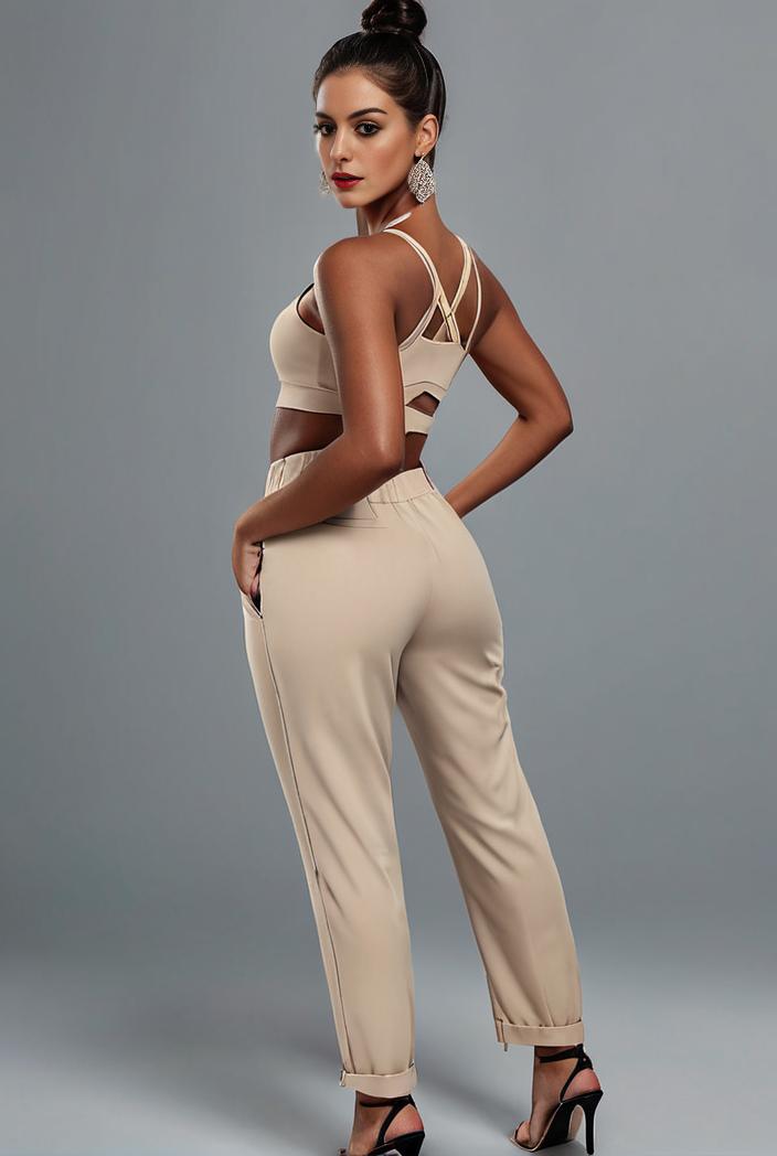 stylish sleeveless jumpsuit with tie waist and flap pockets for women 134331