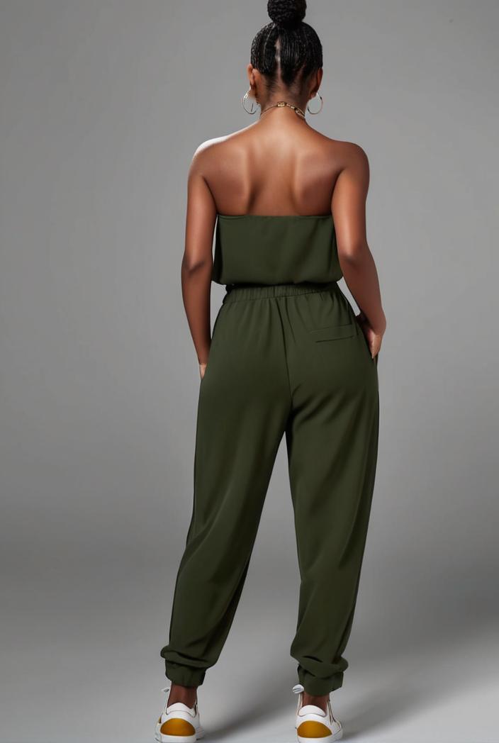 stylish sleeveless jumpsuit with tie waist and flap pockets for women 134335