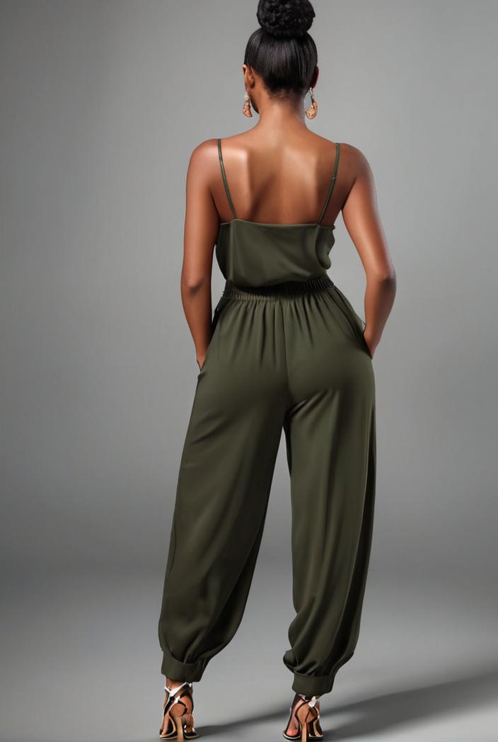 stylish sleeveless jumpsuit with tie waist and flap pockets for women 134337