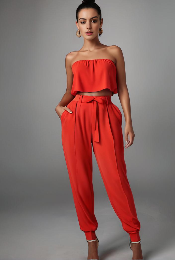 stylish sleeveless jumpsuit with tie waist and flap pockets for women 134345