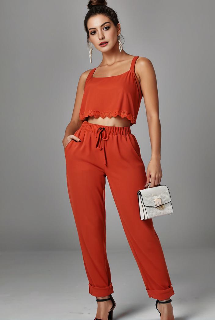 stylish sleeveless jumpsuit with tie waist and flap pockets for women 134349