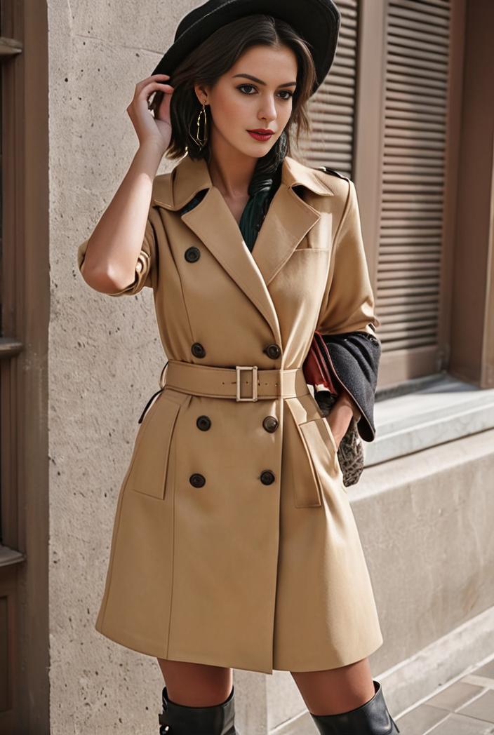 stylish women s winter overcoat with double breasted lapels and thermal lining 134663