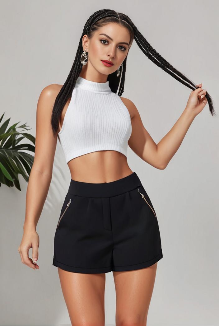 y2k kpop style denim skirt with double button closure and flap pockets 140161