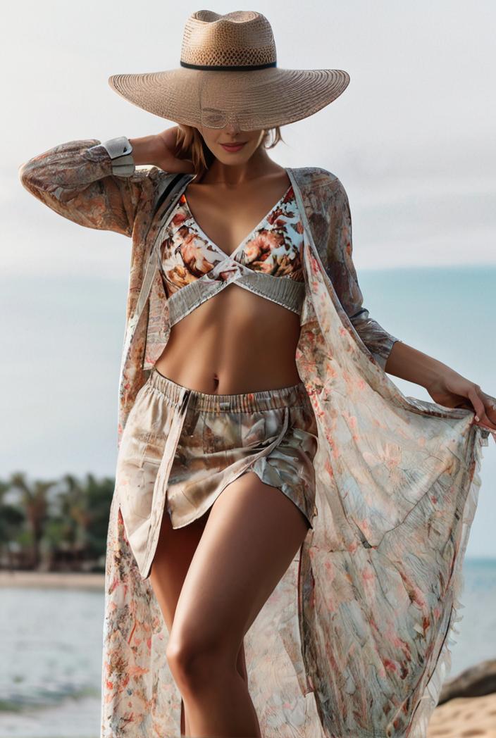 3 pieces sexy print bikini women high waist swimsuit cover up swimwear female lady bathing suit swimming summer beachwear 140325