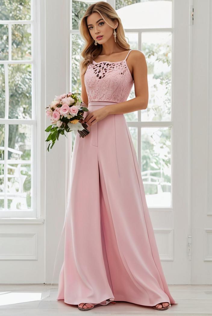 flowy chiffon one shoulder with three straps bridesmaid dress 101904