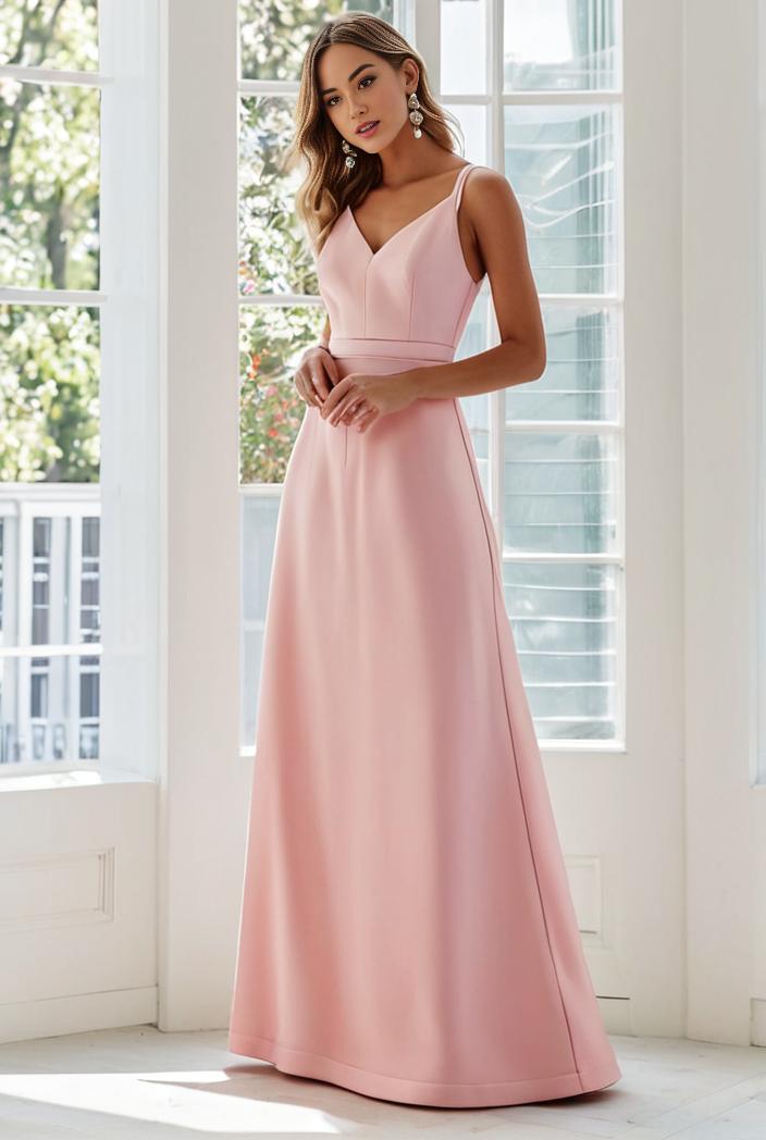 flowy chiffon one shoulder with three straps bridesmaid dress 101906