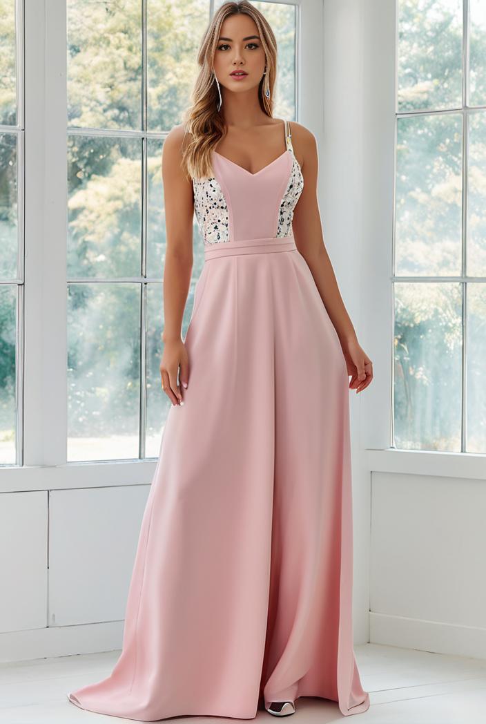 flowy chiffon one shoulder with three straps bridesmaid dress 101909