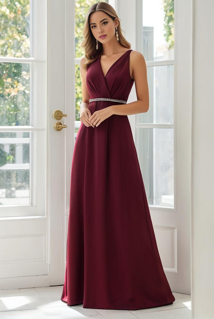 flowy chiffon one shoulder with three straps bridesmaid dress 101917