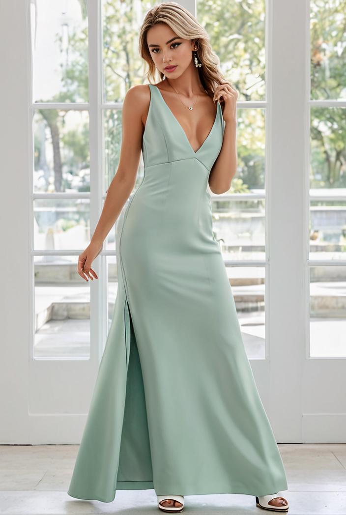 flowy chiffon one shoulder with three straps bridesmaid dress 101939