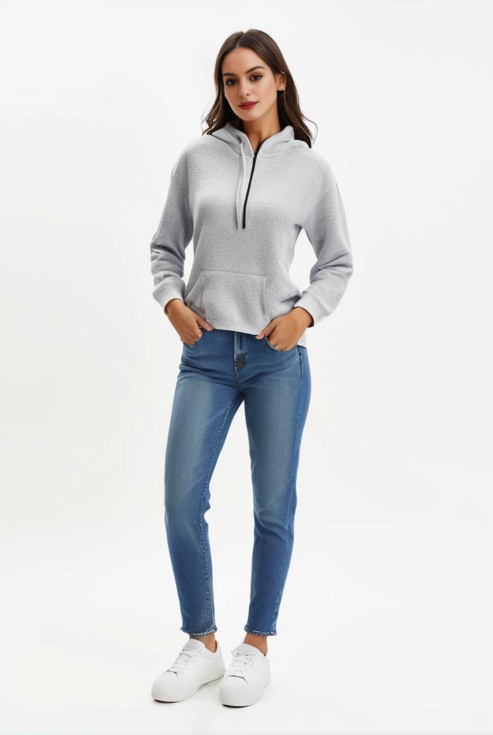 lapel denim coat with long sleeves and buttoned flap pockets stylish women s jacket 108296