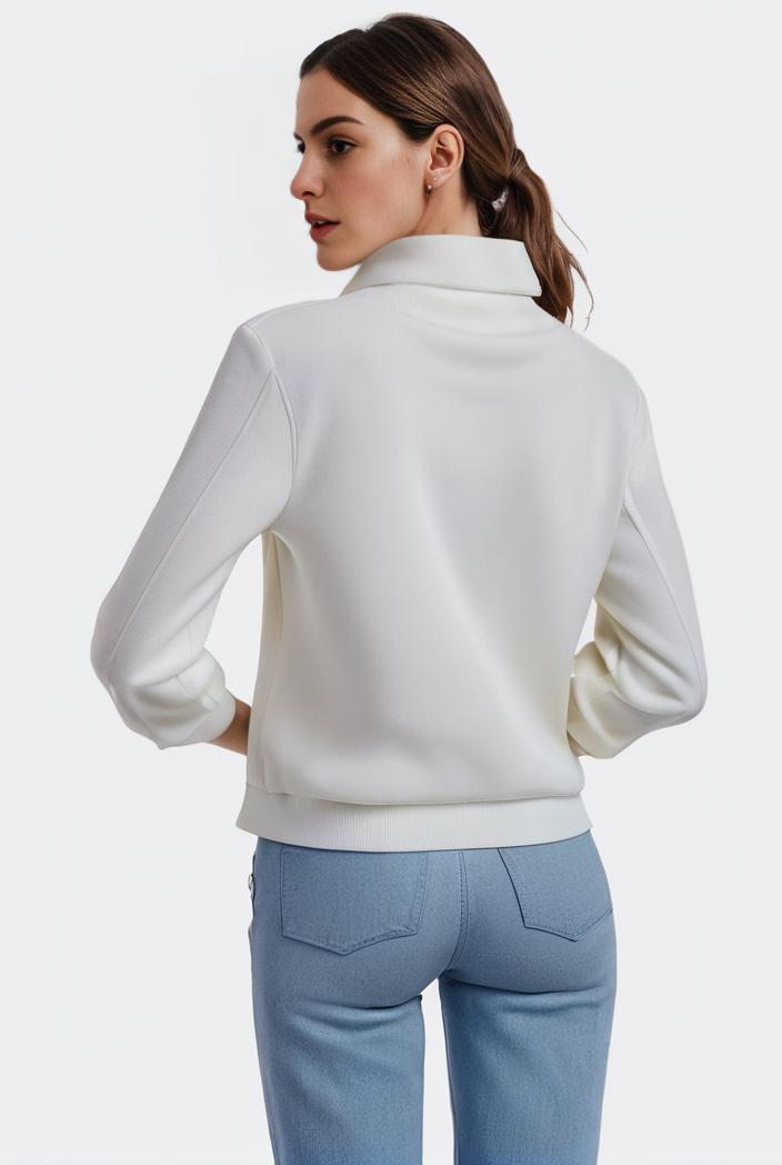 lapel denim coat with long sleeves and buttoned flap pockets stylish women s jacket 108309