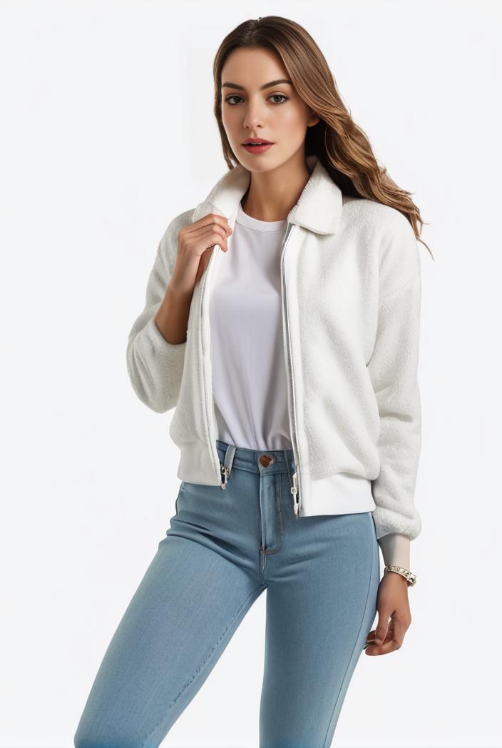 lapel denim coat with long sleeves and buttoned flap pockets stylish women s jacket 108316