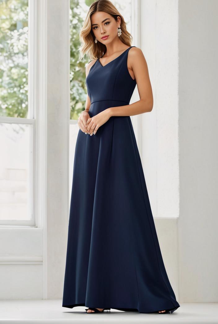 flowy chiffon one shoulder with three straps bridesmaid dress 101944