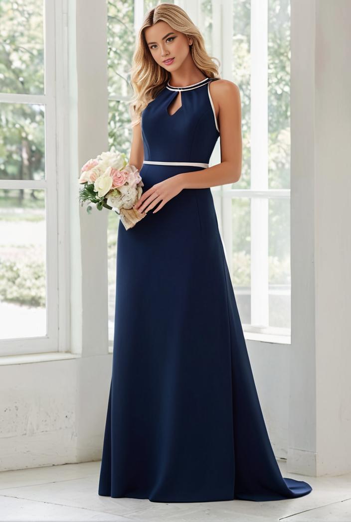 flowy chiffon one shoulder with three straps bridesmaid dress 101947