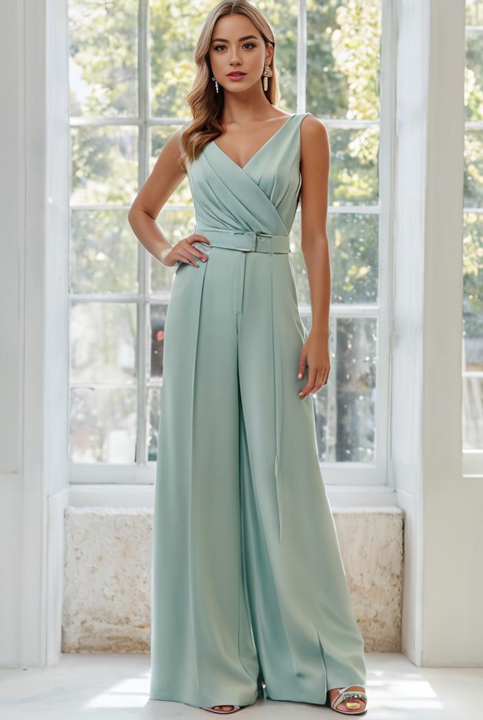 flowy chiffon one shoulder with three straps bridesmaid dress 101964