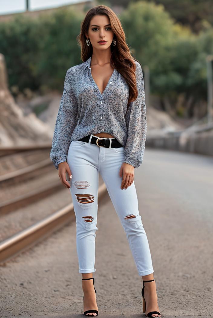 ripped light blue skinny jeans with frayed distressed legs 112494