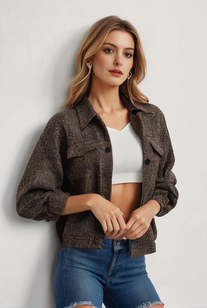 sequin bomber jacket with zipper closure and long sleeves stylish women s outerwear 113643