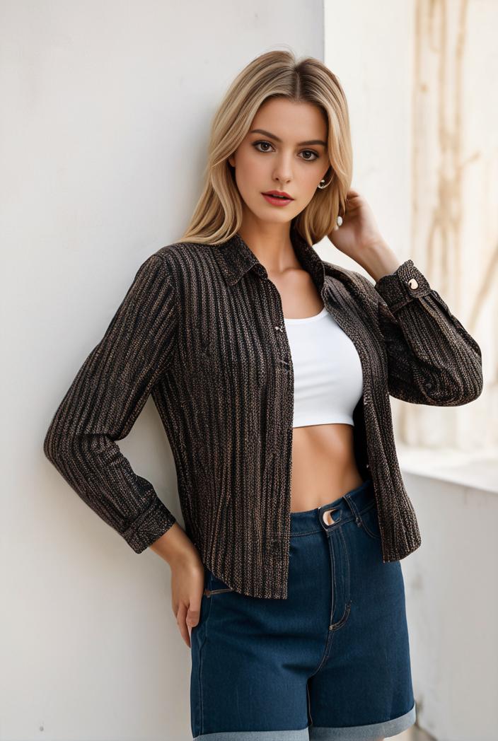 sequin bomber jacket with zipper closure and long sleeves stylish women s outerwear 113650