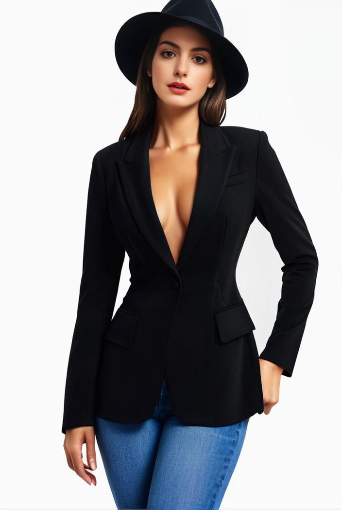 solid blazer with tie back and casual lapel long sleeve outerwear for women 116621
