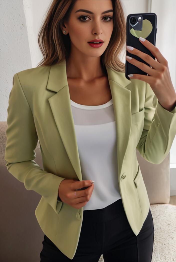 sophisticated split front blazer with long sleeves 117530