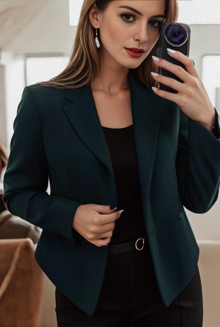sophisticated split front blazer with long sleeves 117533