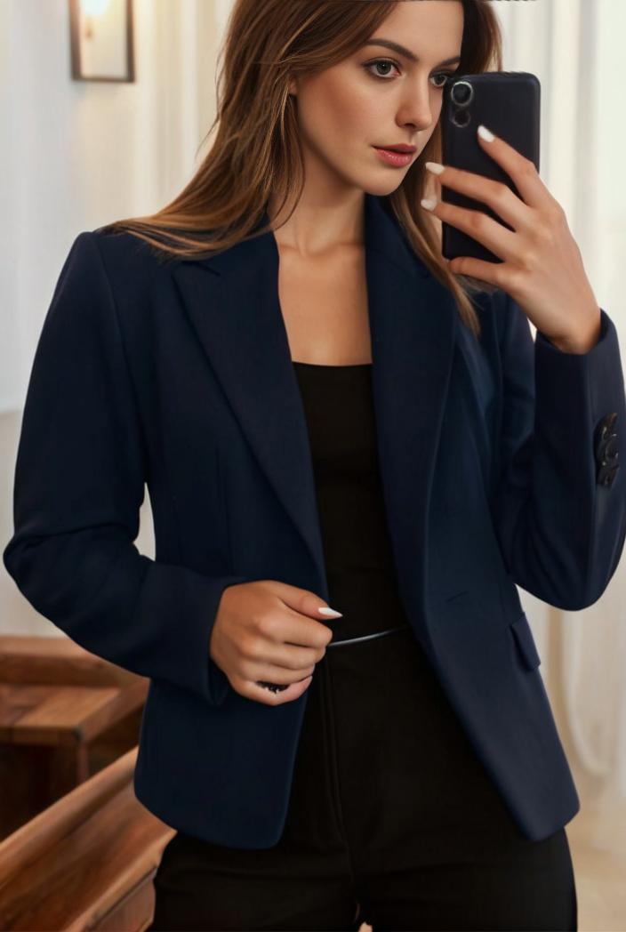sophisticated split front blazer with long sleeves 117537