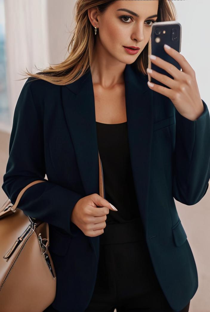 sophisticated split front blazer with long sleeves 117540