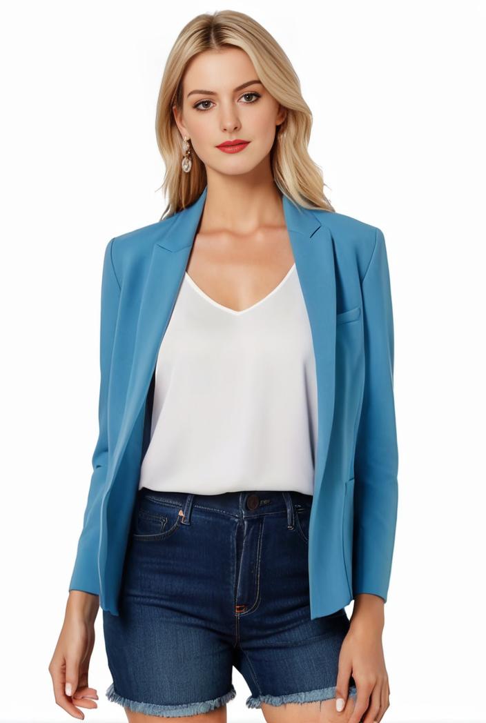 sophisticated split front blazer with long sleeves 117541