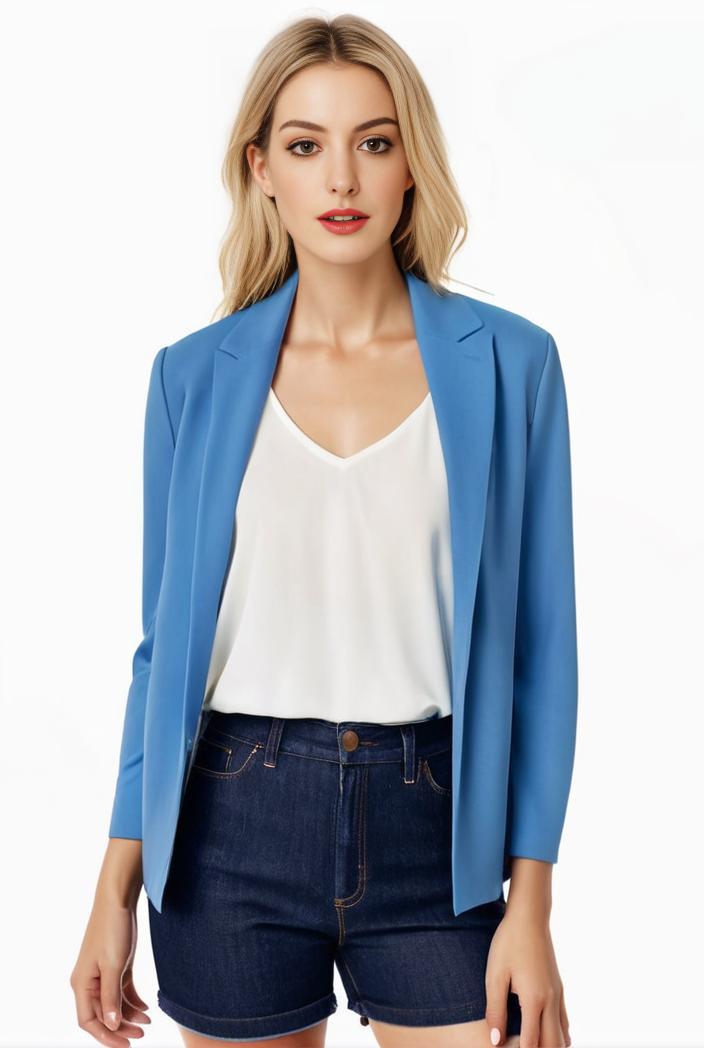 sophisticated split front blazer with long sleeves 117542