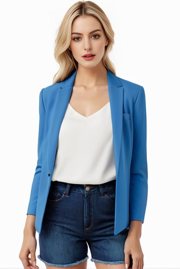 sophisticated split front blazer with long sleeves 117548