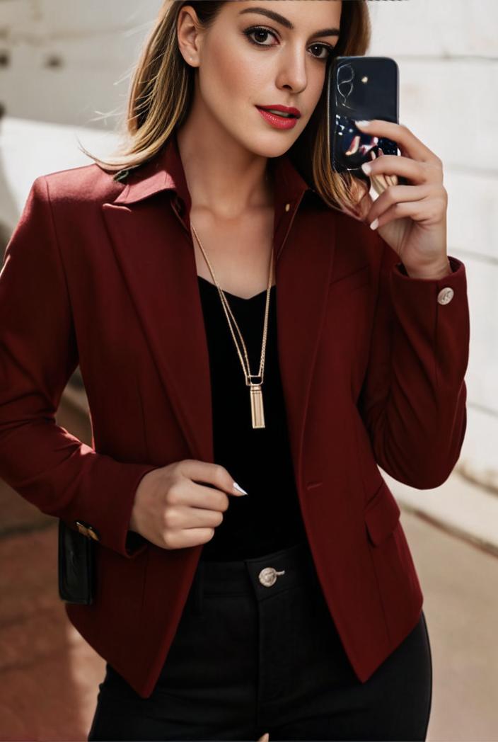 sophisticated split front blazer with long sleeves 117549