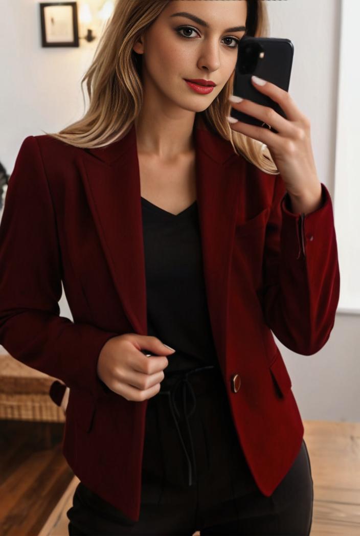 sophisticated split front blazer with long sleeves 117553
