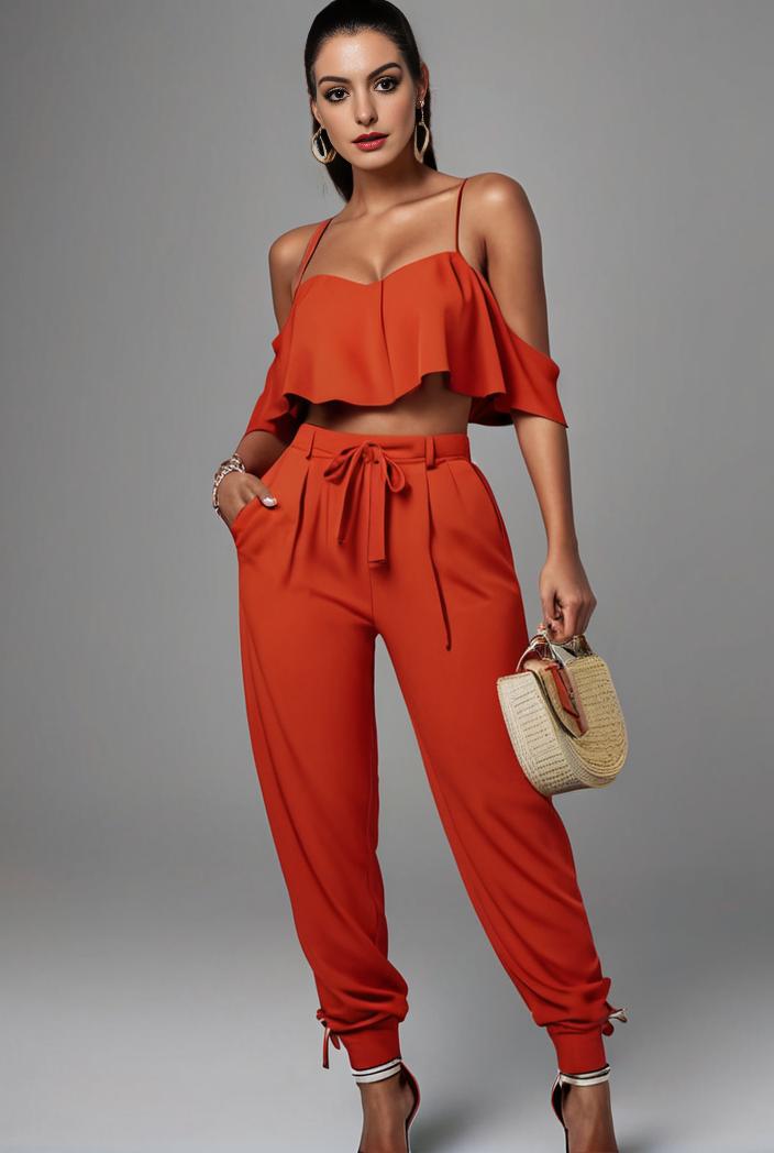 stylish sleeveless jumpsuit with tie waist and flap pockets for women 119175