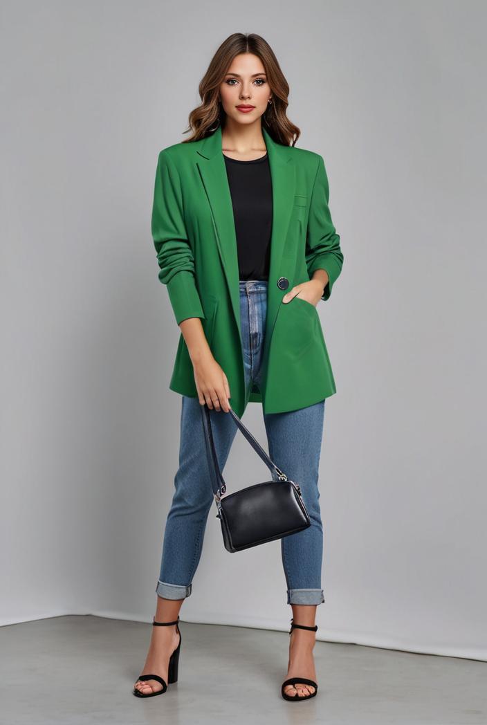 office work lapel stylish button front blazer 131130