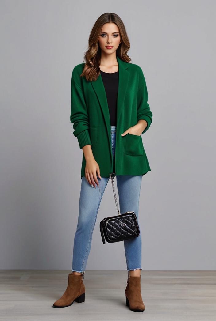 office work lapel stylish button front blazer 131134
