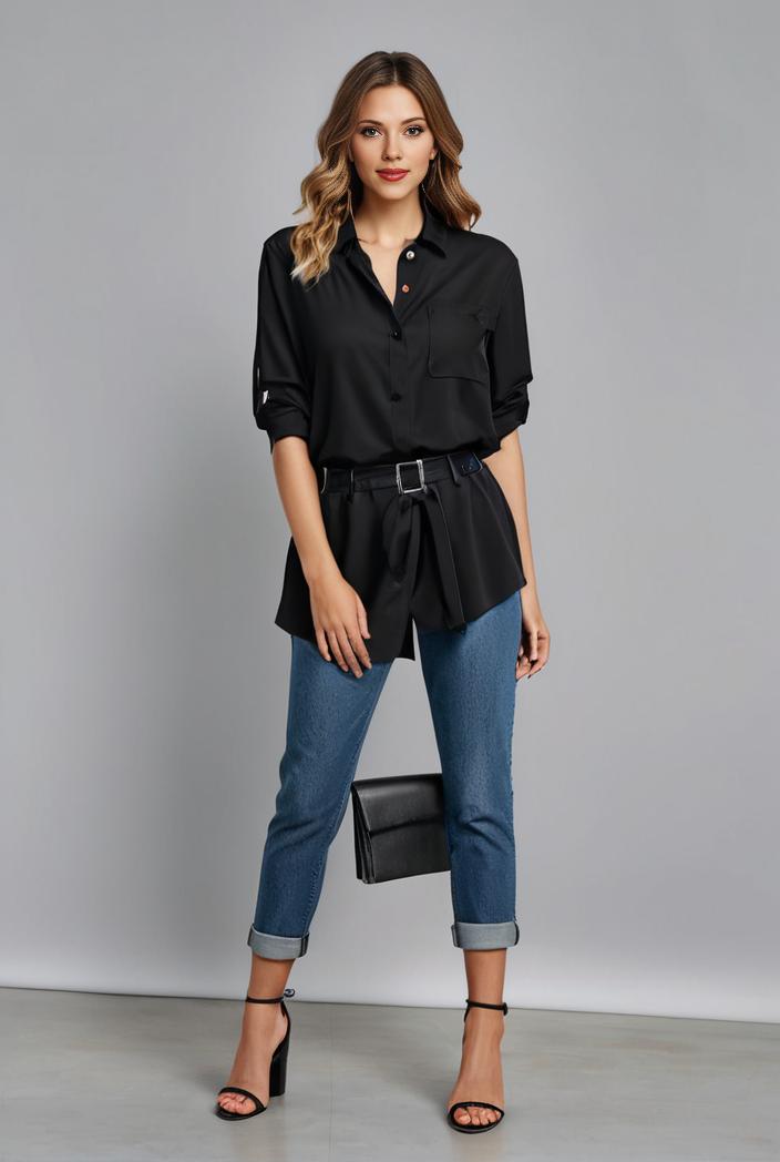 office work lapel stylish button front blazer 131138