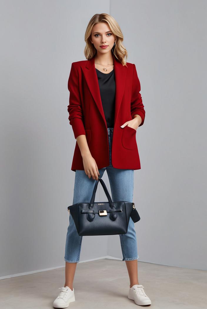 office work lapel stylish button front blazer 131148