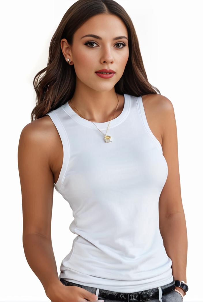 plus size basic tank top women s plus plain round neck medium stretch tank top 133294