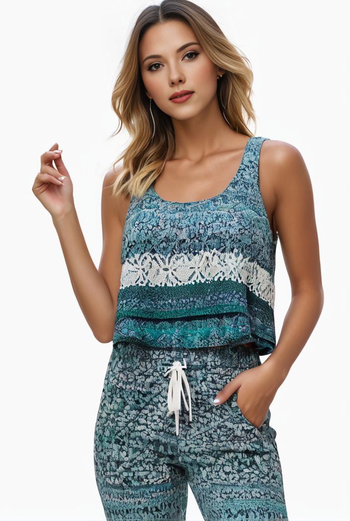 plus size boho tank top women s plus paisley print square neck medium stretch ruched tank top 133370
