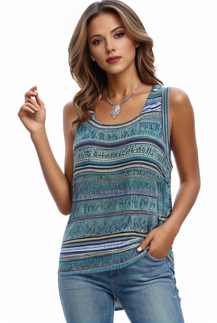 plus size boho tank top women s plus paisley print square neck medium stretch ruched tank top 133374