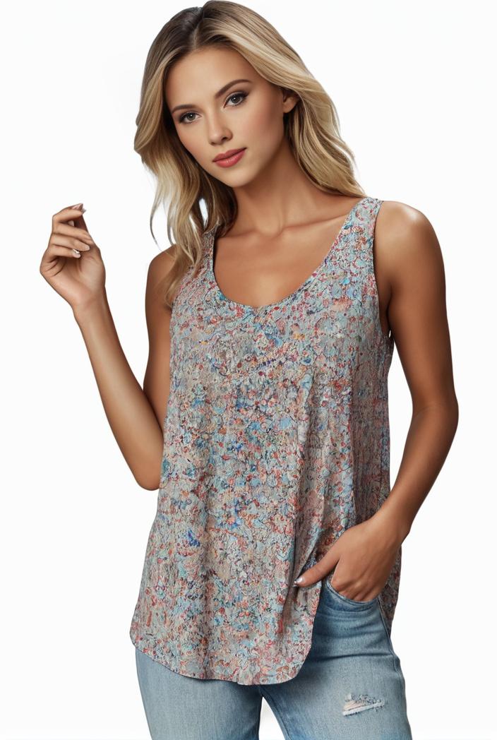 plus size boho tank top women s plus paisley print square neck medium stretch ruched tank top 133386