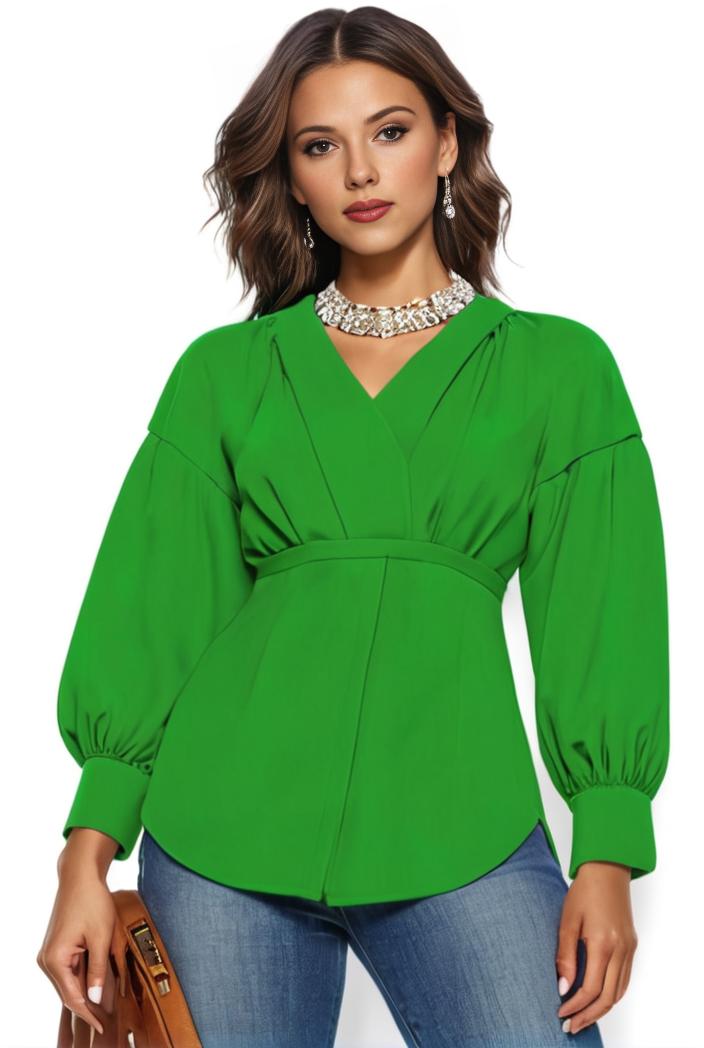 plus size casual blouse women s plus solid button up lantern sleeve turn down collar nipped waist blouse 133419