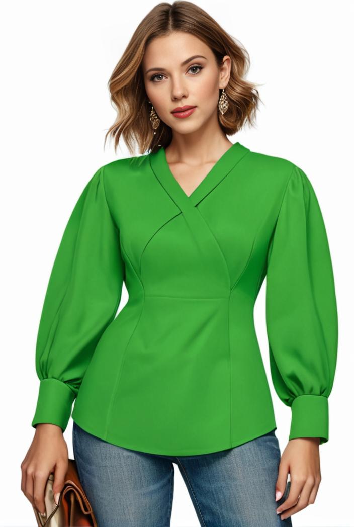 plus size casual blouse women s plus solid button up lantern sleeve turn down collar nipped waist blouse 133422