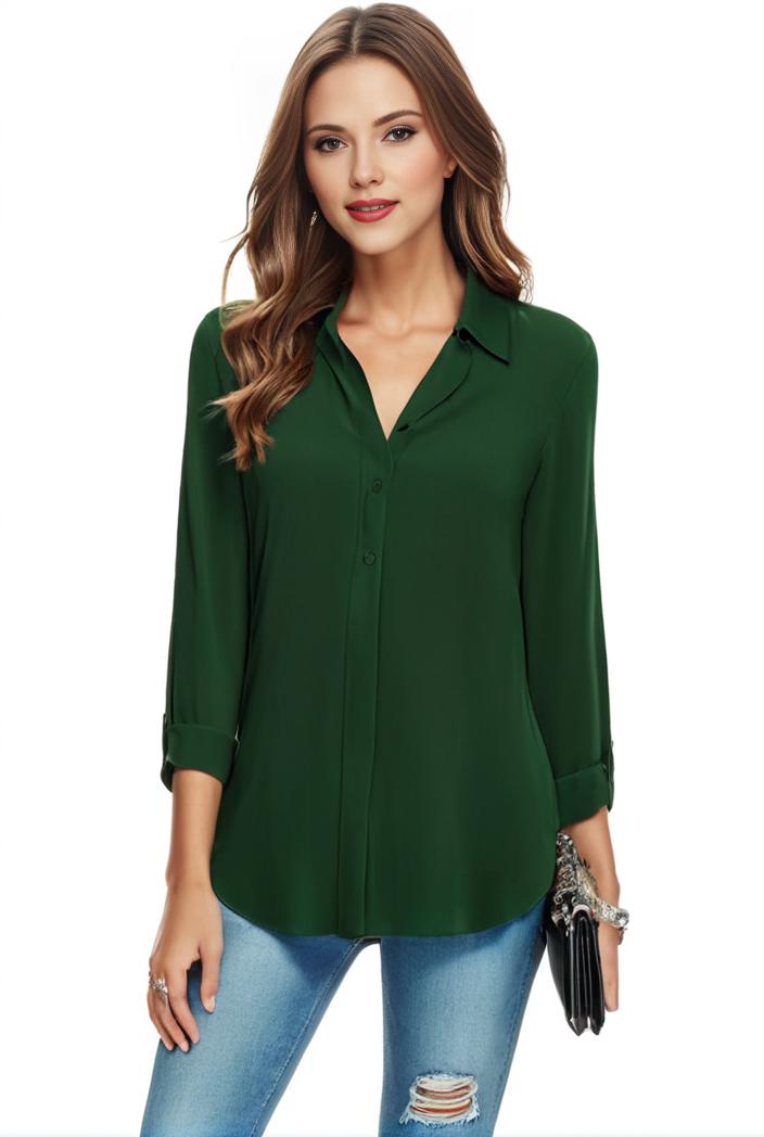 plus size casual blouse women s plus solid half sleeve turn down collar tunic top 133441