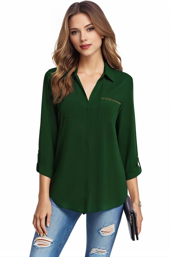 plus size casual blouse women s plus solid half sleeve turn down collar tunic top 133443