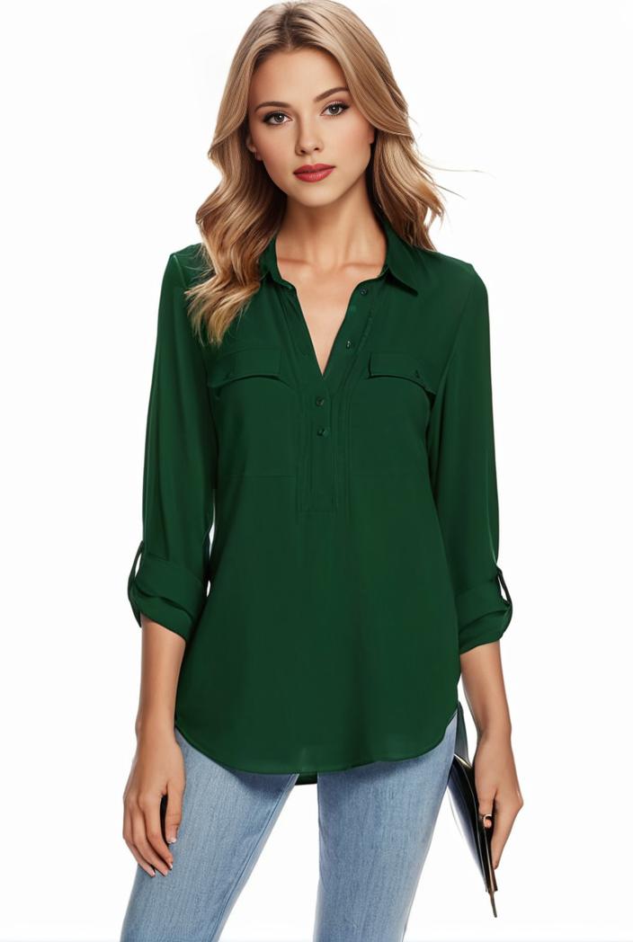 plus size casual blouse women s plus solid half sleeve turn down collar tunic top 133445