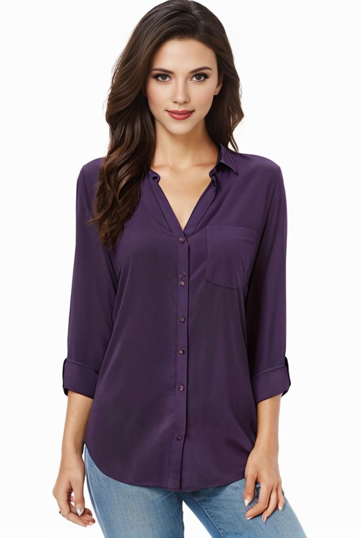 plus size casual blouse women s plus solid half sleeve turn down collar tunic top 133448
